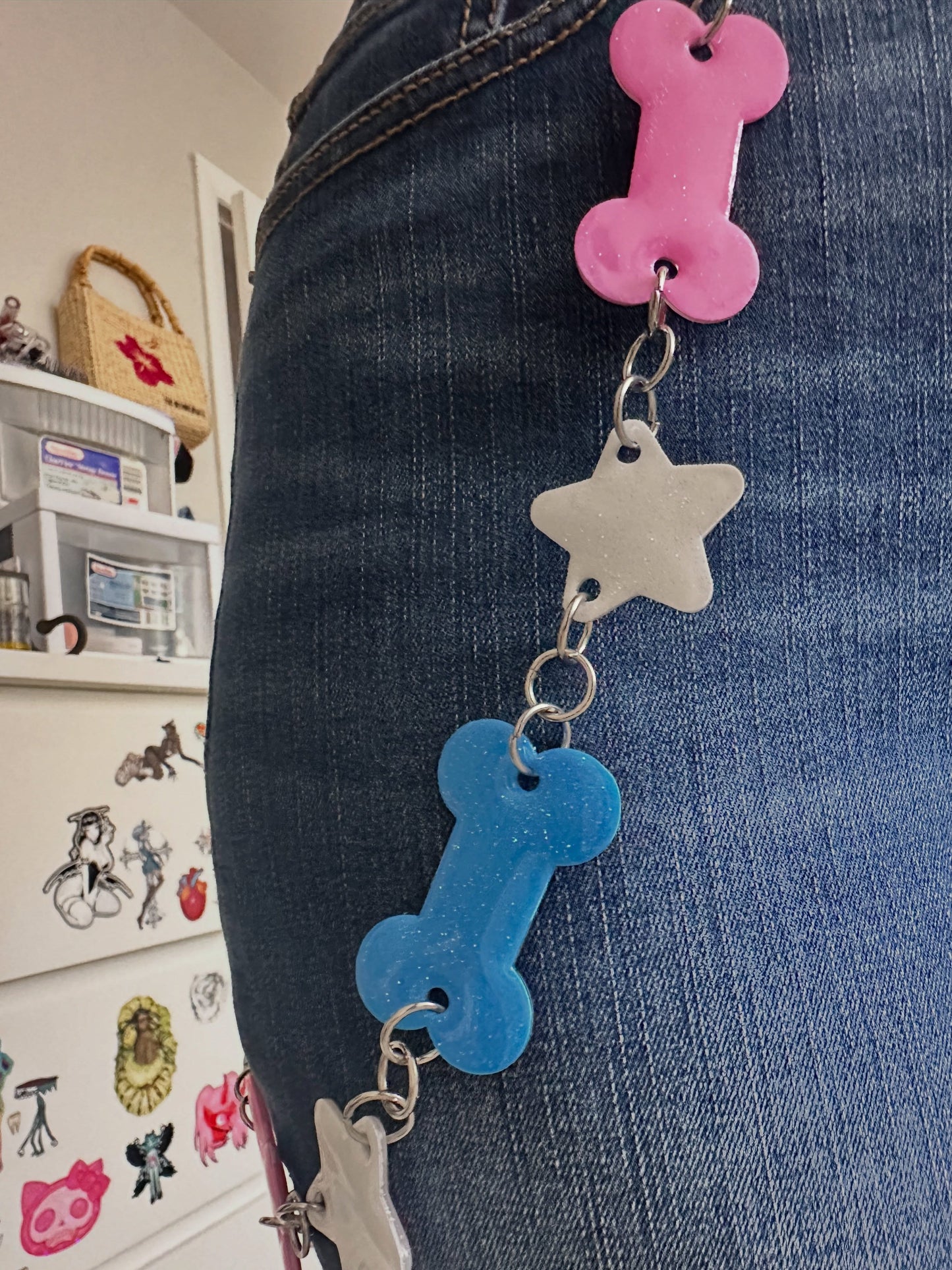 Cotton Candy Star Belt Chain